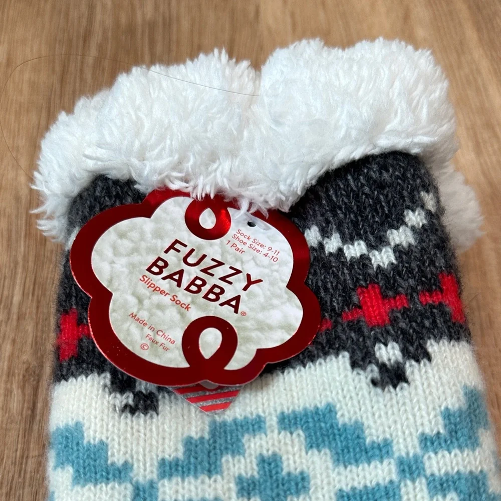 Fuzzy Babba Cozy Owl Patterned Women's Slipper Socks